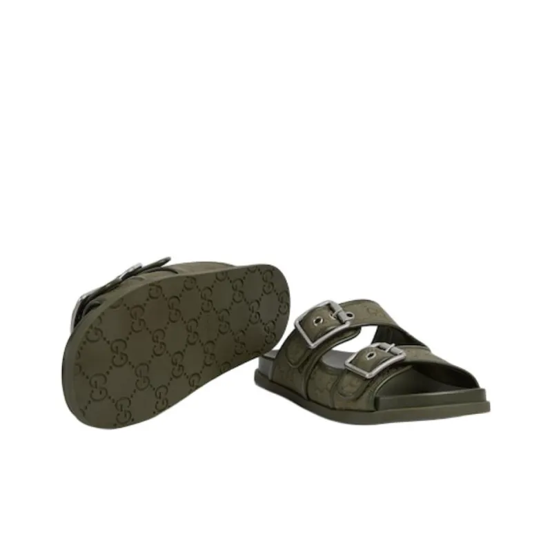 GUCCI Slide Slippers Men's Dark Green-5