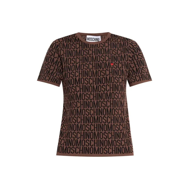 MOSCHINO Monogrammed Short-Sleeve Knit Sweater-0