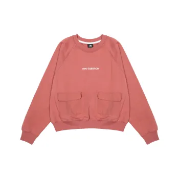New Balance Women's Casual Pocket Sweatshirt Rose Pink