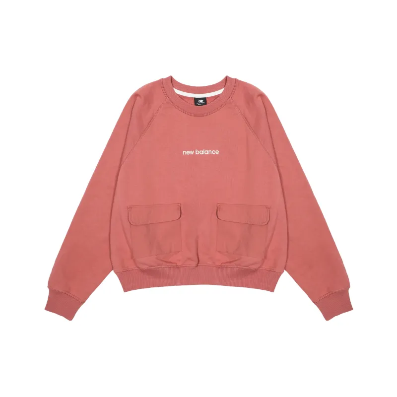 New Balance Women's Casual Pocket Sweatshirt Rose Pink-0