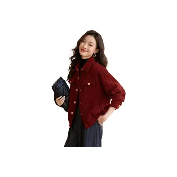 Mo Han Yi Mei Jackets Coats Women's Burgundy