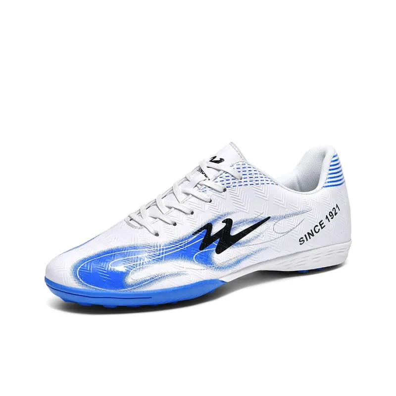 Binary TF Turf Cushioning Abrasion Resistant Lightweight Soccer Shoes Unisex White Blue-1
