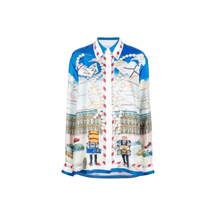 CASABLANCA Long Sleeve Silk Shirt 'Place Casa'-0