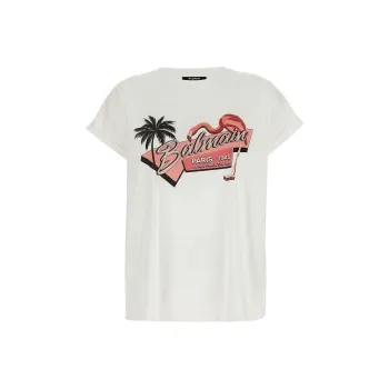 BALMAIN Flamingo Logo Printed T-Shirt