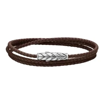David Yurman Sterling Silver Chevron Triple Bracelet