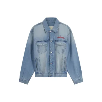 CALVIN KLEIN Denim Jacket Men's Denim Light Blue