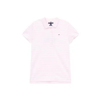 Tommy Hilfiger Polo Shirt Women's Light Pink White Stripes