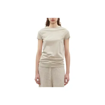 LA GARCONNE Solid Color Crew Neck Pullover Short-Sleeved T-Shirt Women's Sage Green