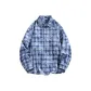 Blue and White Plaid Tie-Dye