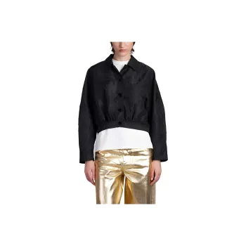 GANNI Ruched Detailed Cropped Jacket