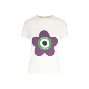 KENZO Drop Shoulder Sleeve T Shirt Women's White