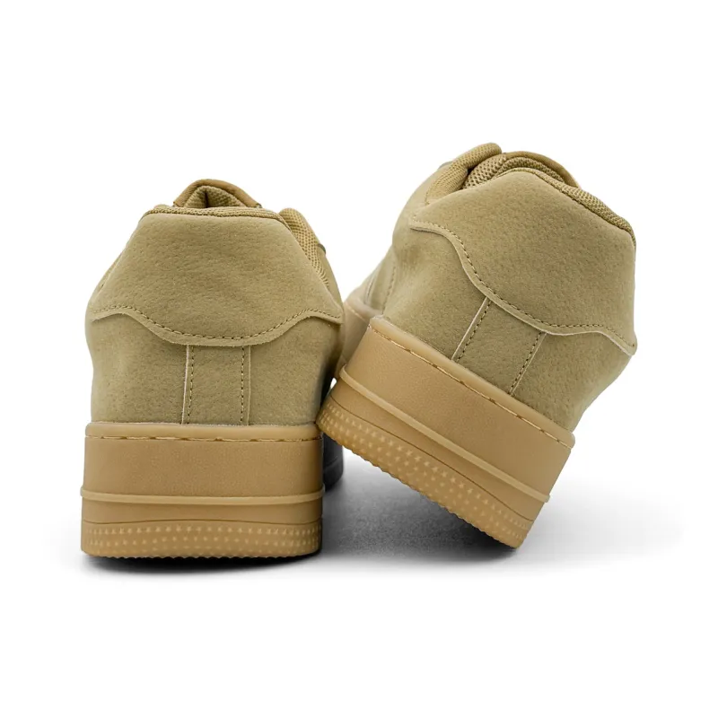 Mengsai Anti Slip Wear Resistant Low Top Skateboard Shoes Men's Wheat-3