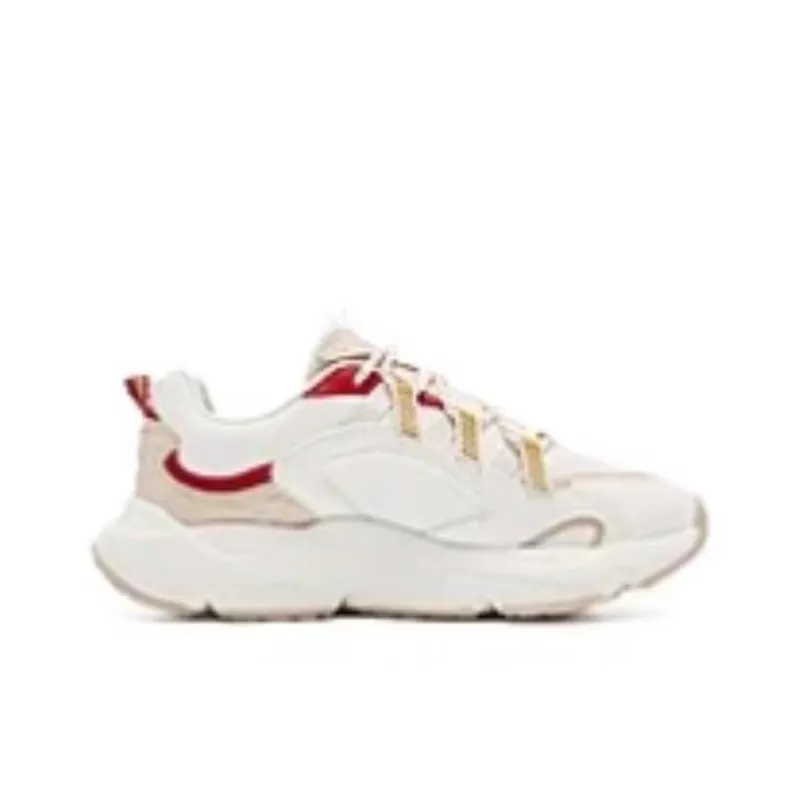 QIAODAN Star Moon Lightweight Height Increasing Warm Low Top Chunky Sneakers Women's Beige Pink-1