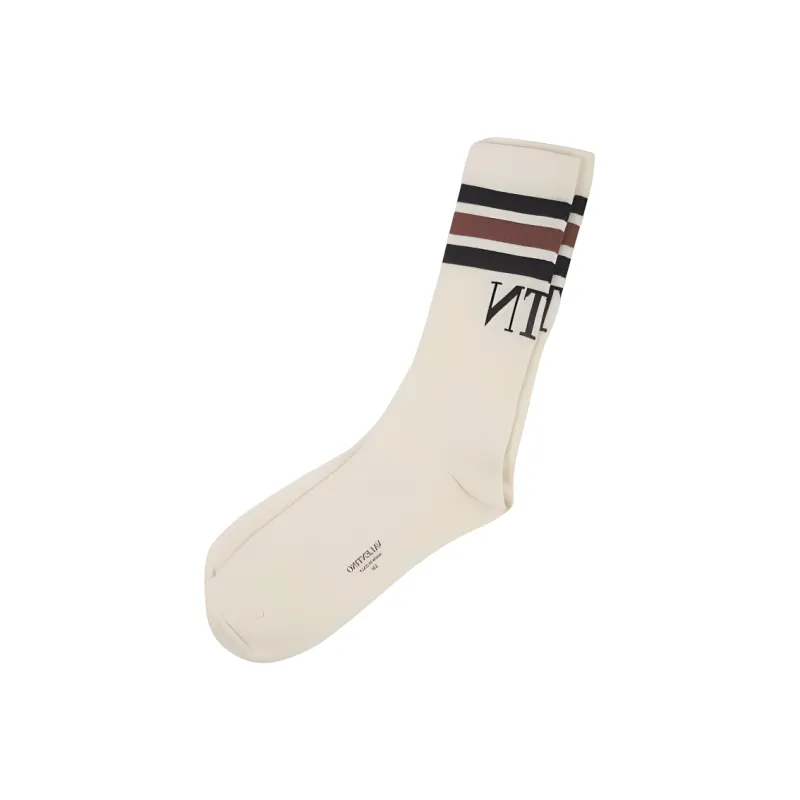 Valentino Mid-Calf Socks Men's 1 Pack Light Brown-0