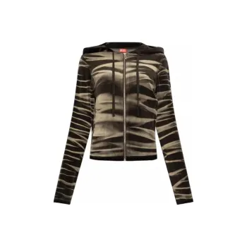 DIESEL F-Chinny Zip-Up Velour Hoodie