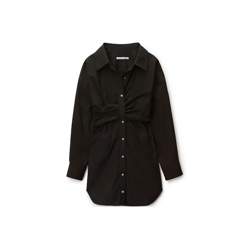 Alexander Wang Draped Cotton Shirt Dress-0