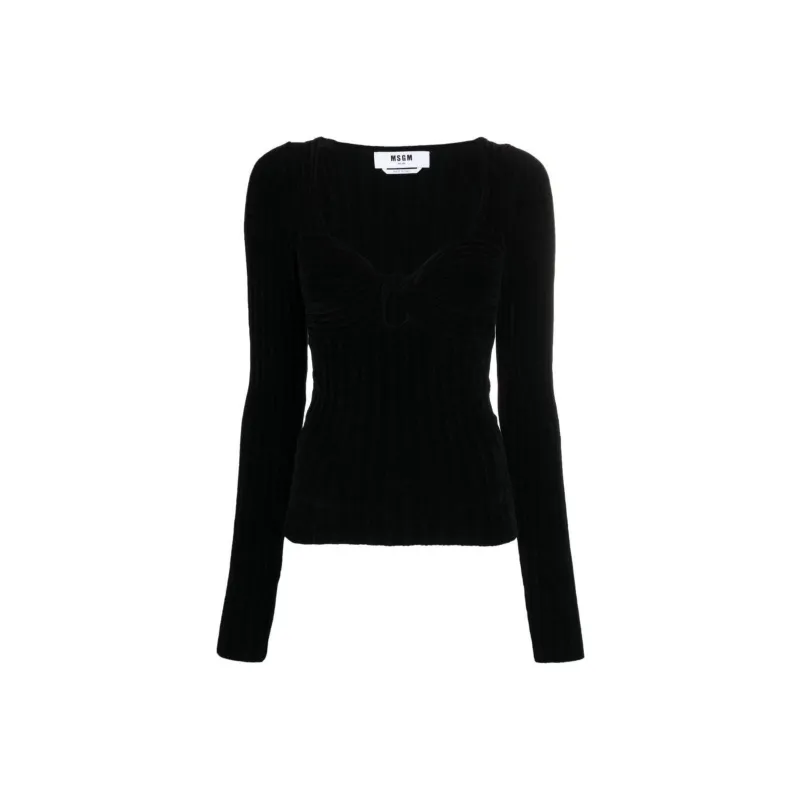 MSGM Knot Detailed Slim Fit Top-0