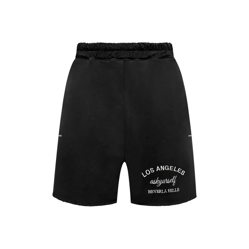 Askyurself Casual Shorts Unisex Washed Black-0