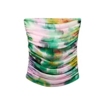 ZARA Strapless Top Women's Green