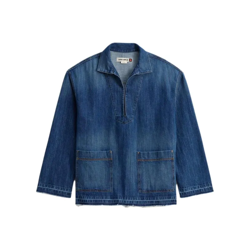 ZARA Shirts Men Dark Blue-0
