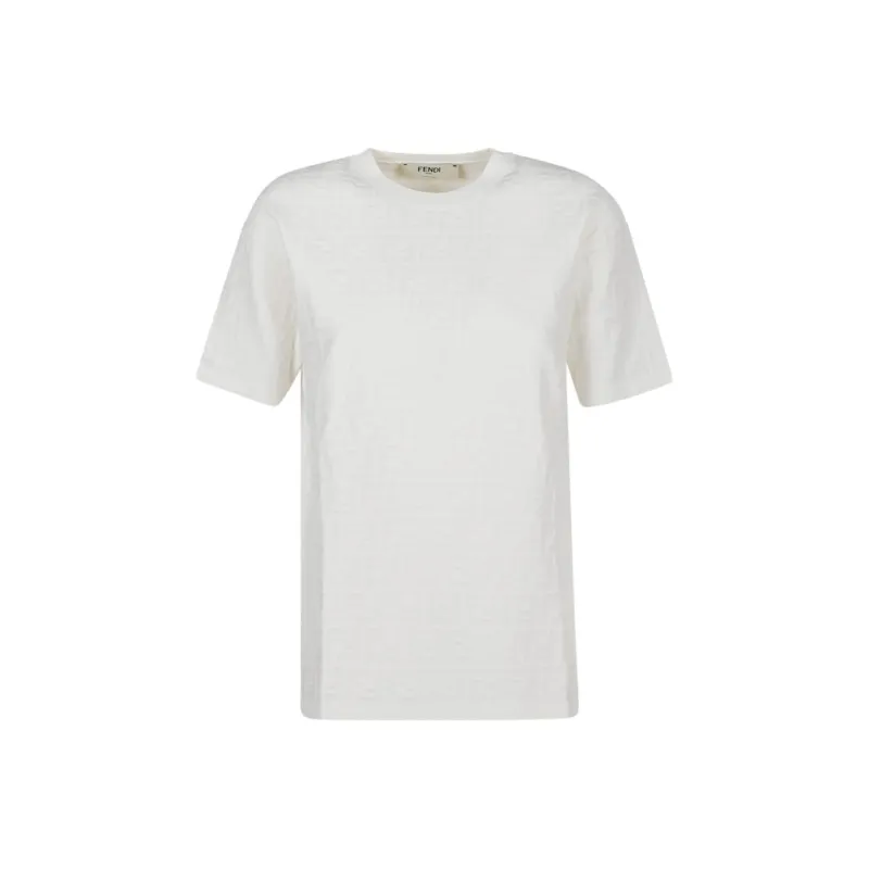FENDI Monogram Detailed Crewneck T Shirt-0