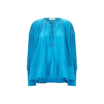 Lanvin Pleated Drop-Shoulder Kaftan