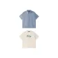 Blue Ink Blue Shirt+Apricot T-Shirt