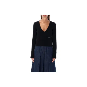 Patou V neck Ribbed Sweater