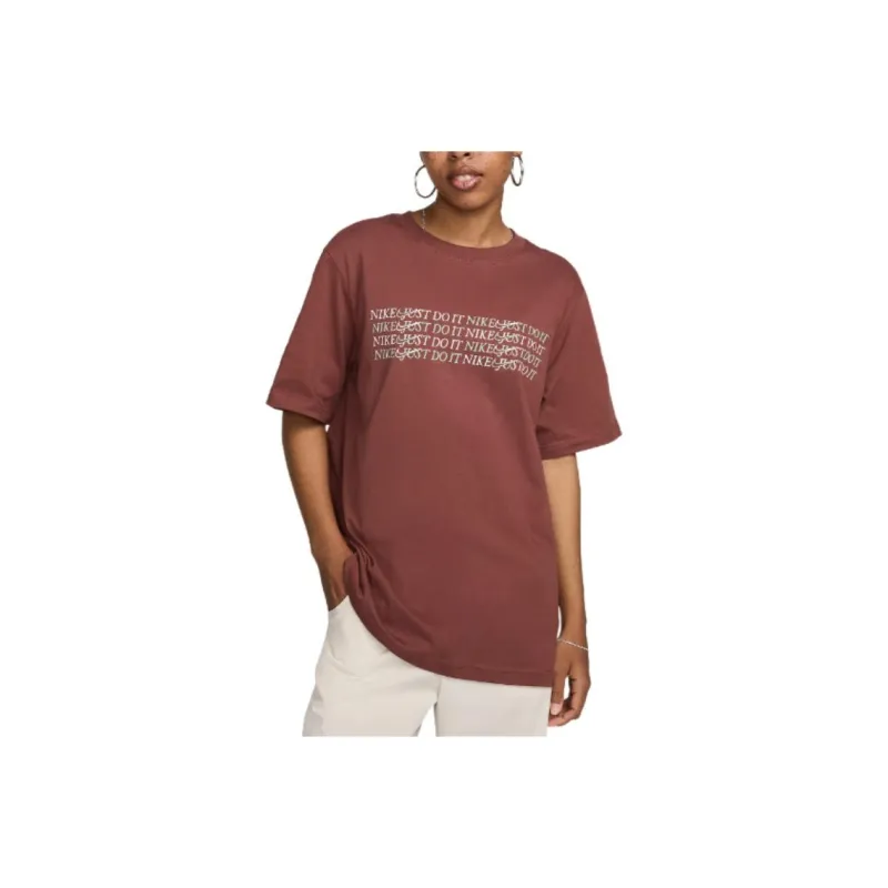 Nike Sportswear Drop Shoulder Sleeve T-Shirt Women's Tan-0