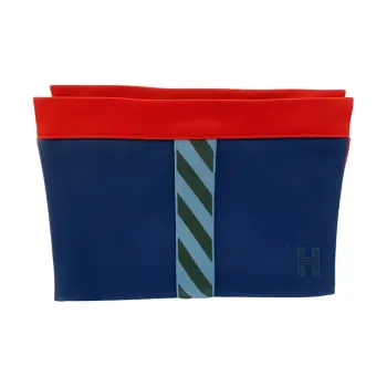 HERMES Canvas Canvas Bag Storage Bag Clutch Toiletry Bag Regular Unisex Red Blue