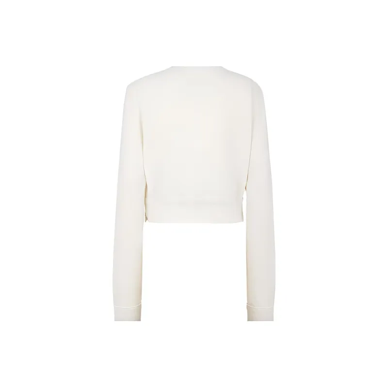 FENDI By Marc Jacobs Jersey Cropped Sweatshirt White-0