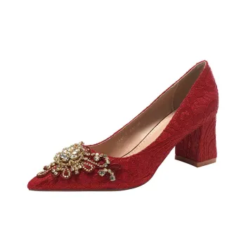 Zomila Chunky Heel High Heels Women's Red