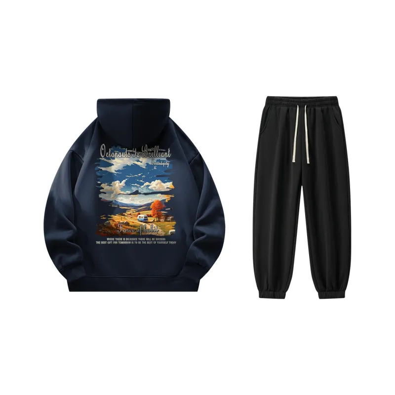 Small Columns Under The Sea Sweatshirt Set Unisex-2