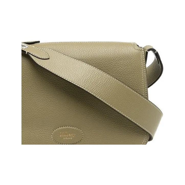 Mulberry Grain Leather Crossbody Bag, Shoulder Bag Regular Women's Khaki Green-2