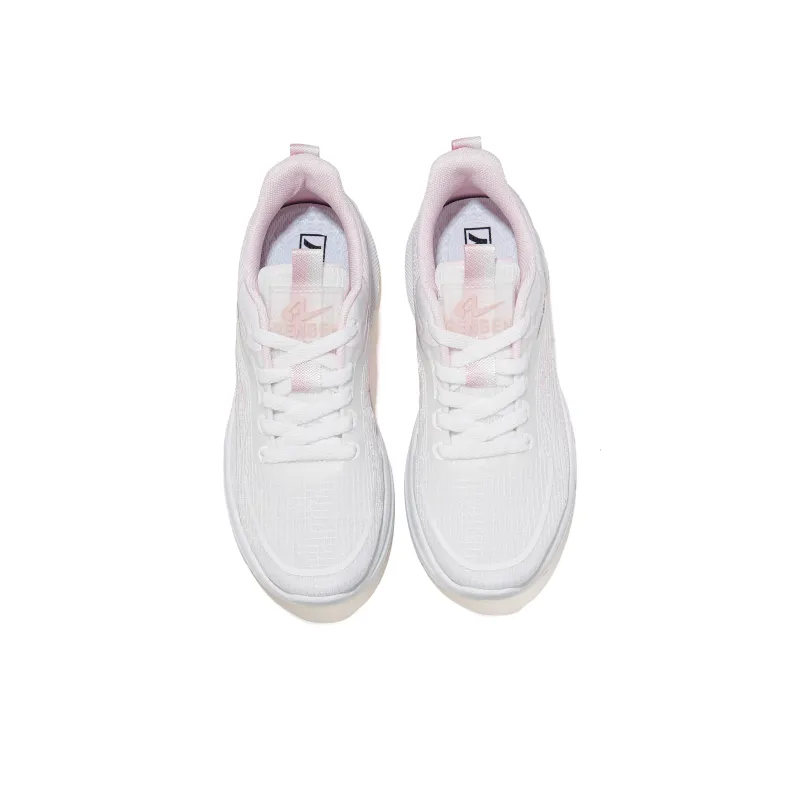 RENBEN Breathable Coverage Low Top Casual Shoes Women's White Pink-3