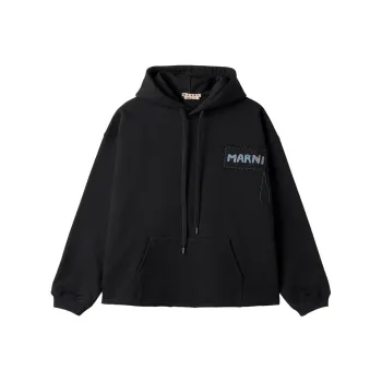 MARNI Logo Cropped Hoodie 'Black'