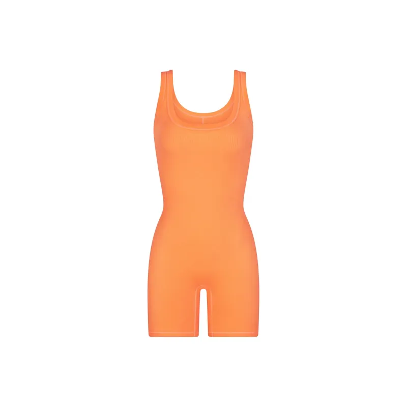 SKIMS COTTON RIB ONESIE Bodysuits Women's APRICOT/Apricot-0