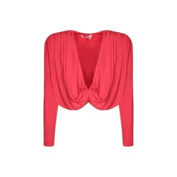 ALICE+OLIVIA Twist detail Ruched Cropped Blouse