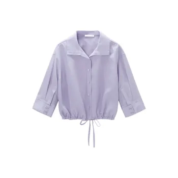 OVV Chiffon Shirts Women's Purple Gray Solid Color 16