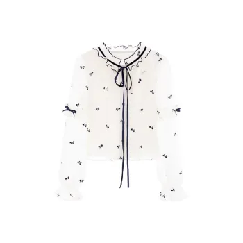 Blovelan Chiffon Shirts Women's Apricot