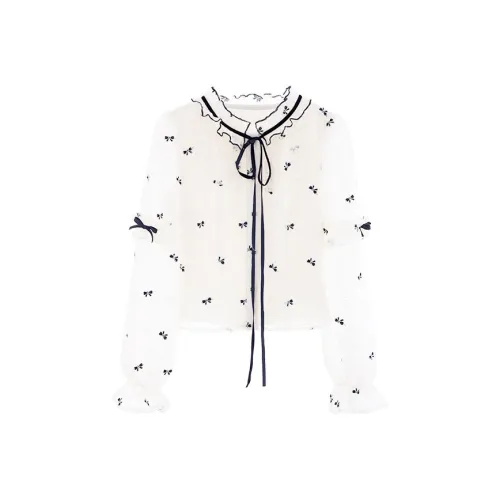 Blovelan Chiffon Shirts Women's Apricot
