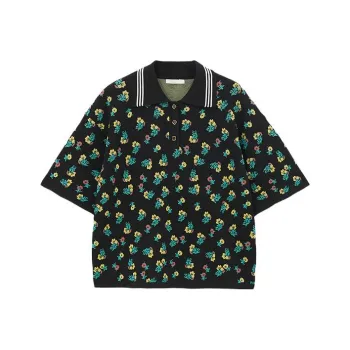Broadcast Polo Shirts Women's Black Floral