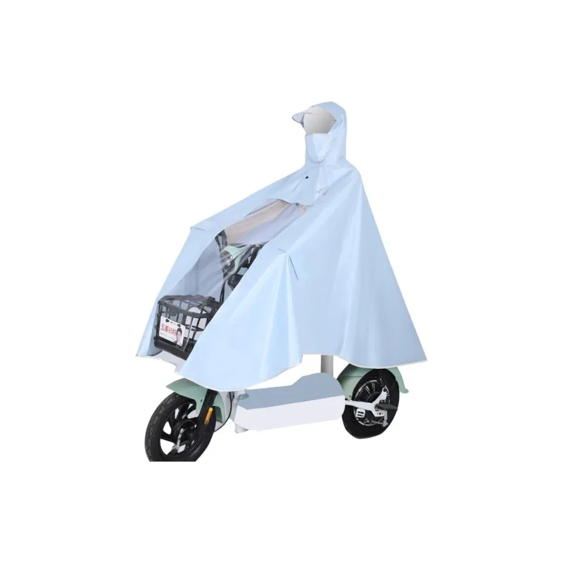 TAIKONG Oxford Thickened Oversized Scooter Rain Poncho Strap With Face Mask Detachable-24