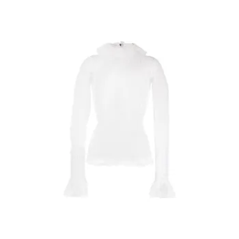 THOM BROWNE Frilled High neck Tulle Top