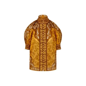 Zimmermann Raie Short Sleeve Blouse