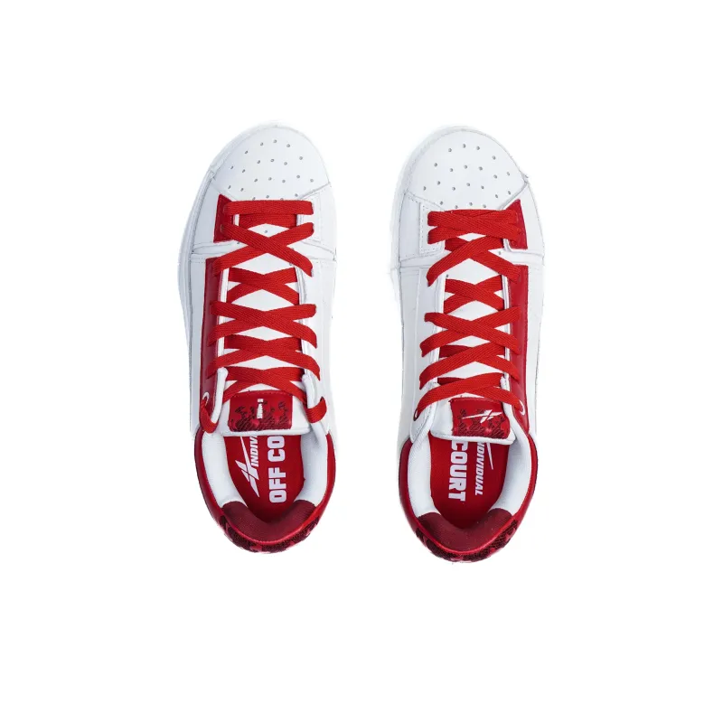 Serious Player Only Low Top Basketball Shoes Unisex White Red-2