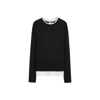 GAP Color Blocking Patchwork Slim Fit Minimalist Style Slimming Inner Layer Top Long-Sleeved T-Shirts Women's