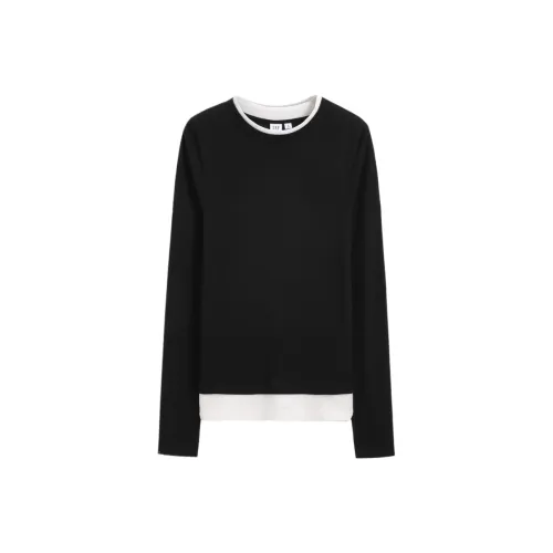 GAP Color Blocking Patchwork Slim Fit Minimalist Style Slimming Inner Layer Top Long Sleeved T Shirts Women's
