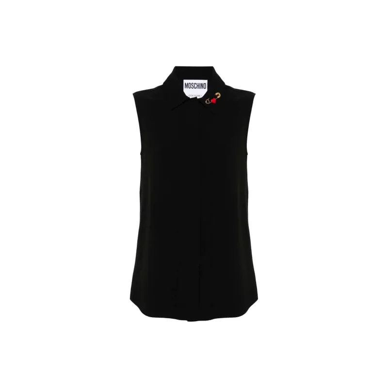 MOSCHINO Heart Safety Pin Blouse-0