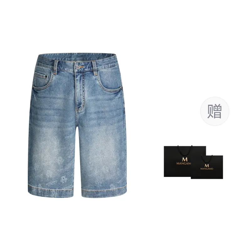 MANGANO Casual Shorts Men's Denim Blue Includes Brand Shopping Bag-2